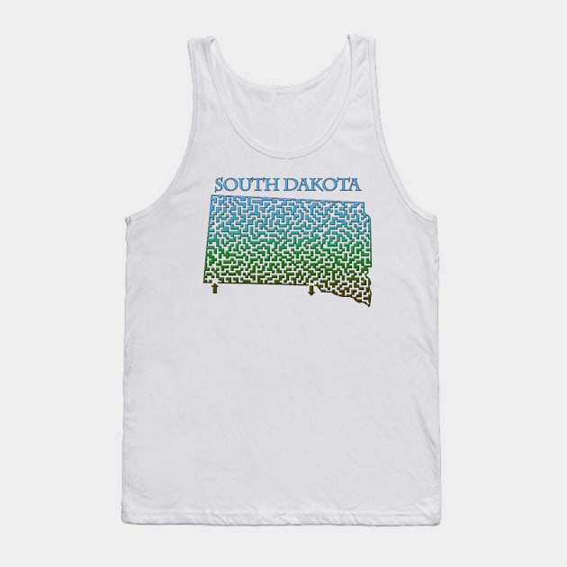 State of South Dakota Colorful Maze Tank Top by gorff